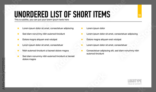 Unordered List of Short Items