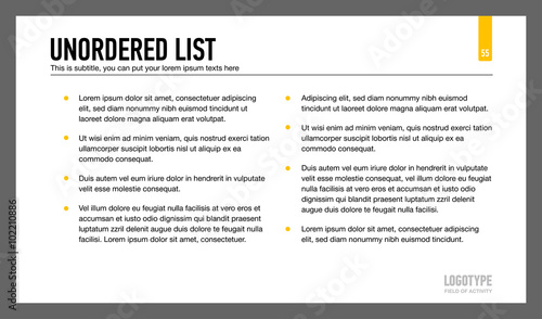 Unordered List Presentation Slide