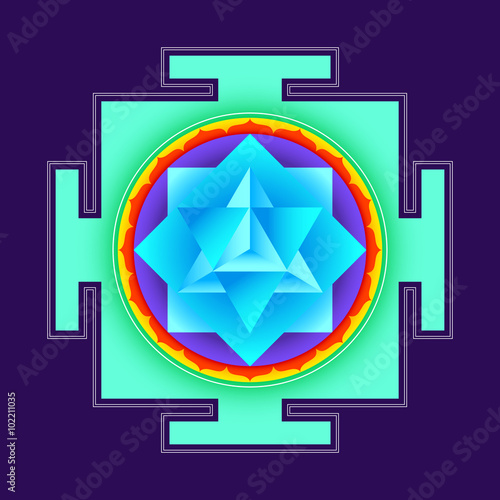 colored merkaba yantra illustration.