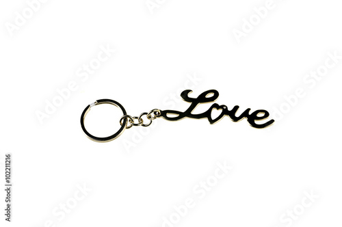 Love Keychain isolated on white background