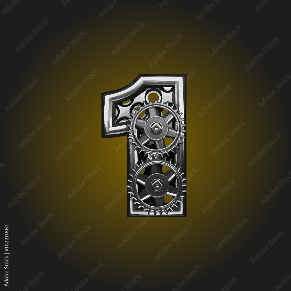 1 vector letter with gears 1 vector letter with gears
