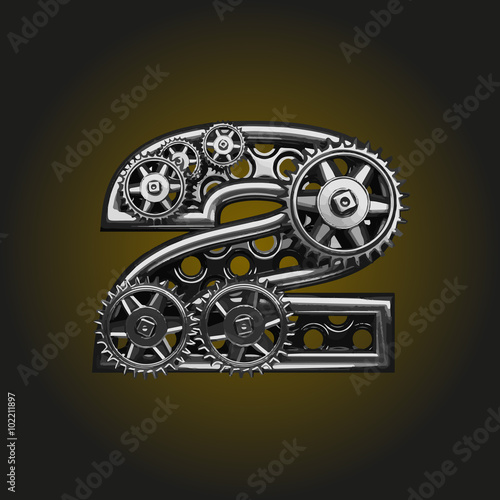 2 vector letter with gears