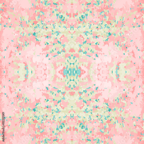 Seamless nature pattern. Stone, snake skin, band view mosaic motley texture. Ornamental collage. Rose turquoise, beige soft colored background. Vector