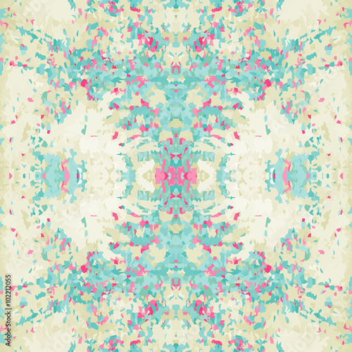 Seamless stone texture. Abstract snake, band view, mosaic, motley pattern. Ornamental collage. Turquoise, green, magenta soft colored background. Vector