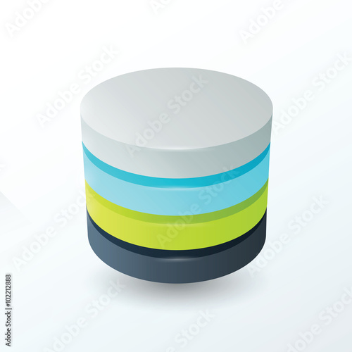 Circles 4 layer  color green, gray, blue, black