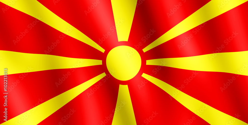 Flag of Republic of Macedonia waving in the wind Flag of Republic of Macedonia waving in the wind