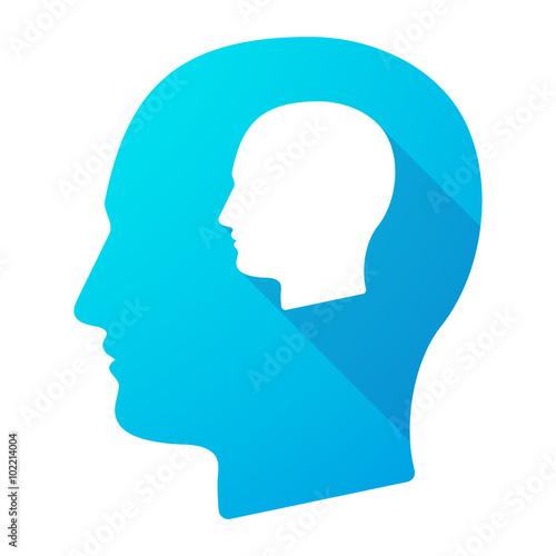 Male head icon with a male head