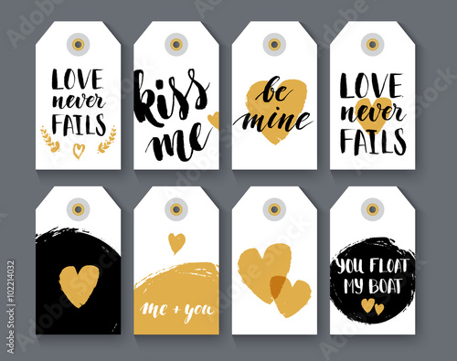 Heart shape label set