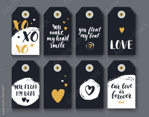 Heart shape label set