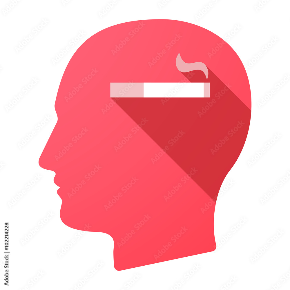 Male head icon with a cigarette