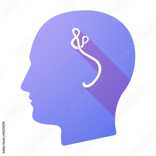 Male head icon with  an ebola sign