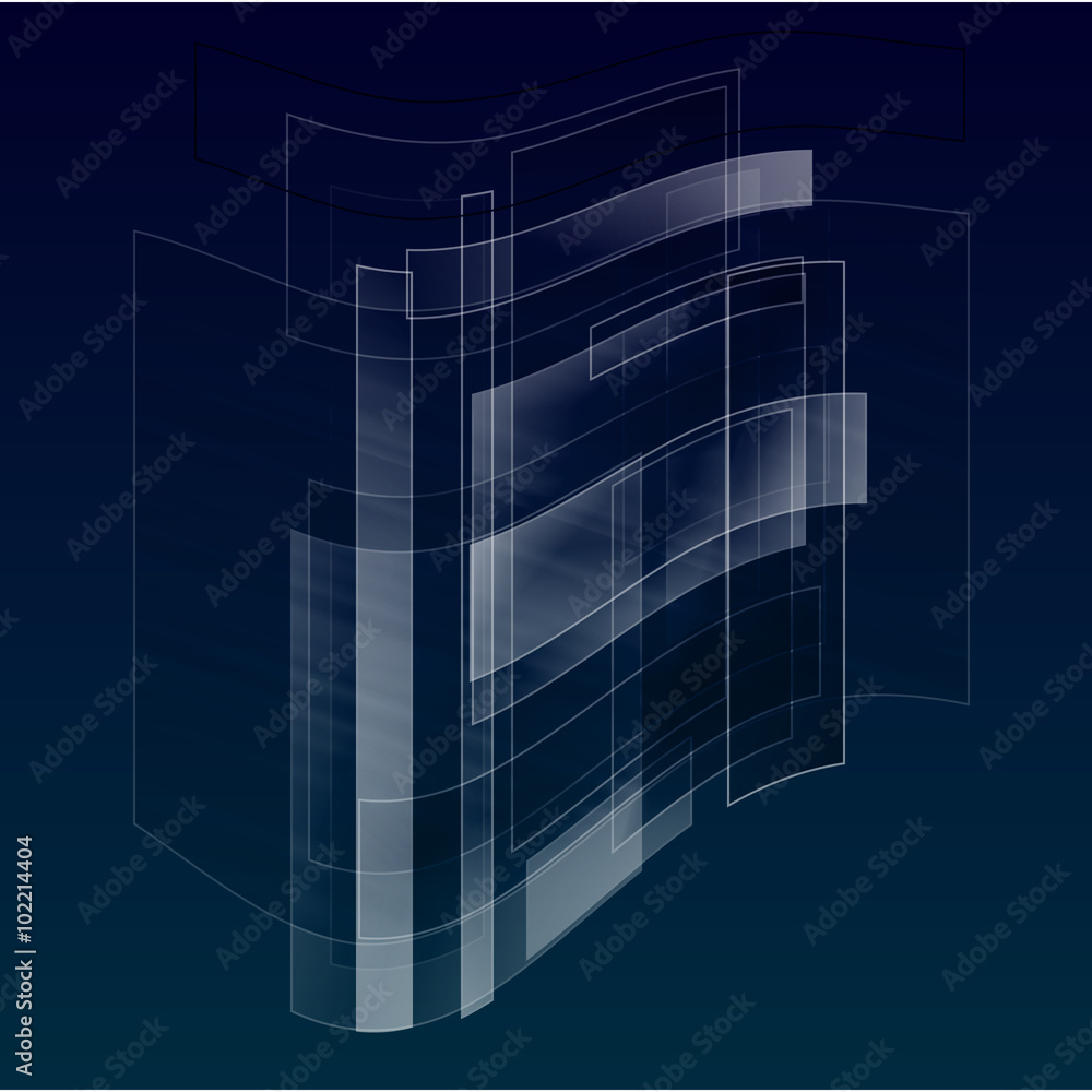 Fototapeta premium Bent rectangles abstract background