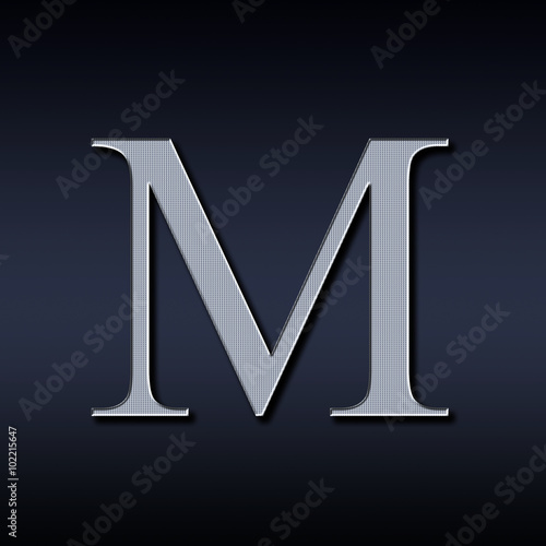 letter M on a black background
