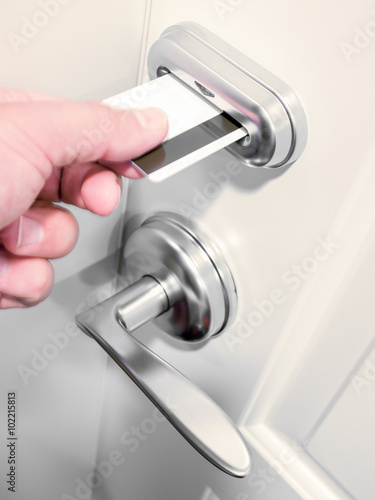 Hand Unlocking Keycard Hotel Door Lock