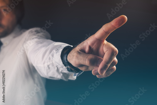 You are fired concept, boss gesturing way out hand sign