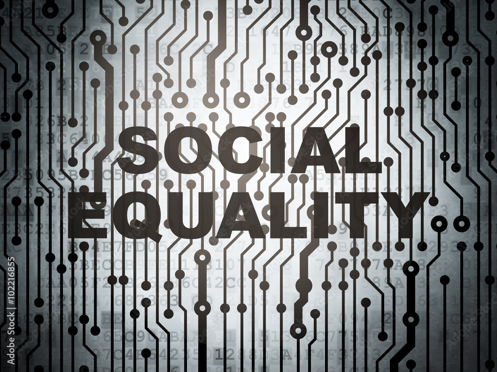 Political concept: circuit board with Social Equality Political concept: circuit board with Social Equality