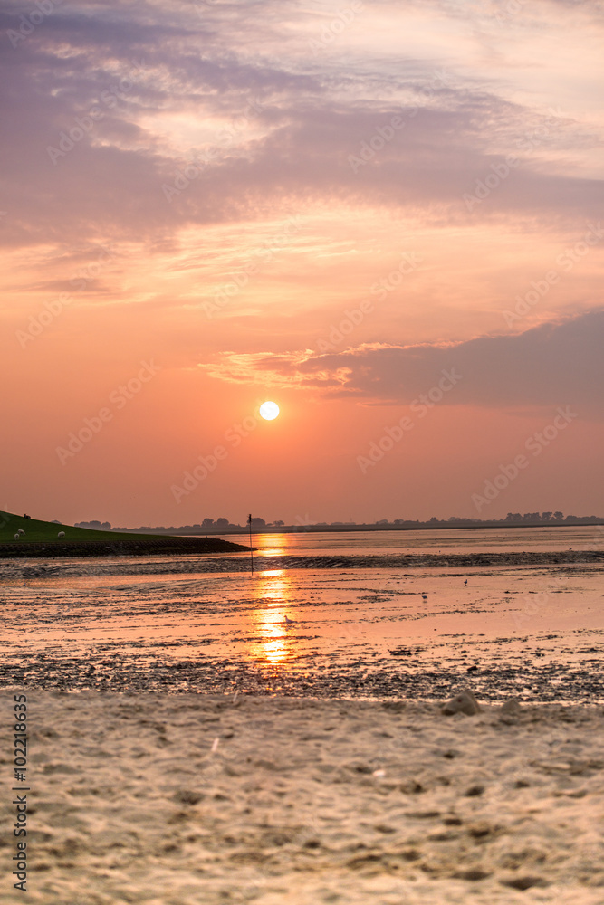 sunset on the Wadden Sea