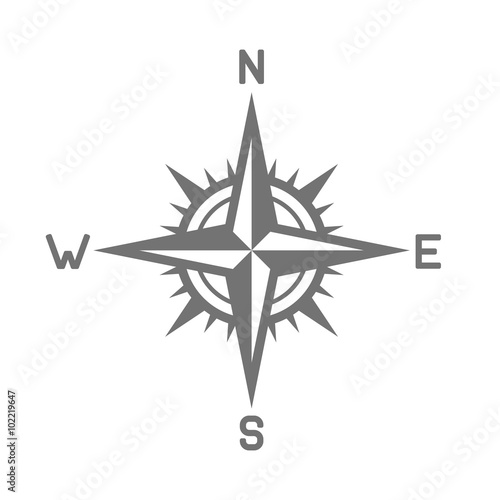 Compass Icon on White Background. Vector