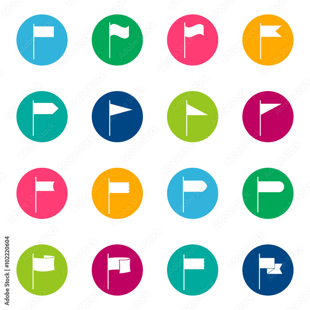 Fototapeta premium Set of flags, vector illustration