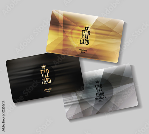 Set of VIP cards with abstract pattern