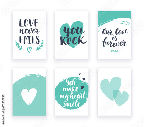 Heart shape cards set
