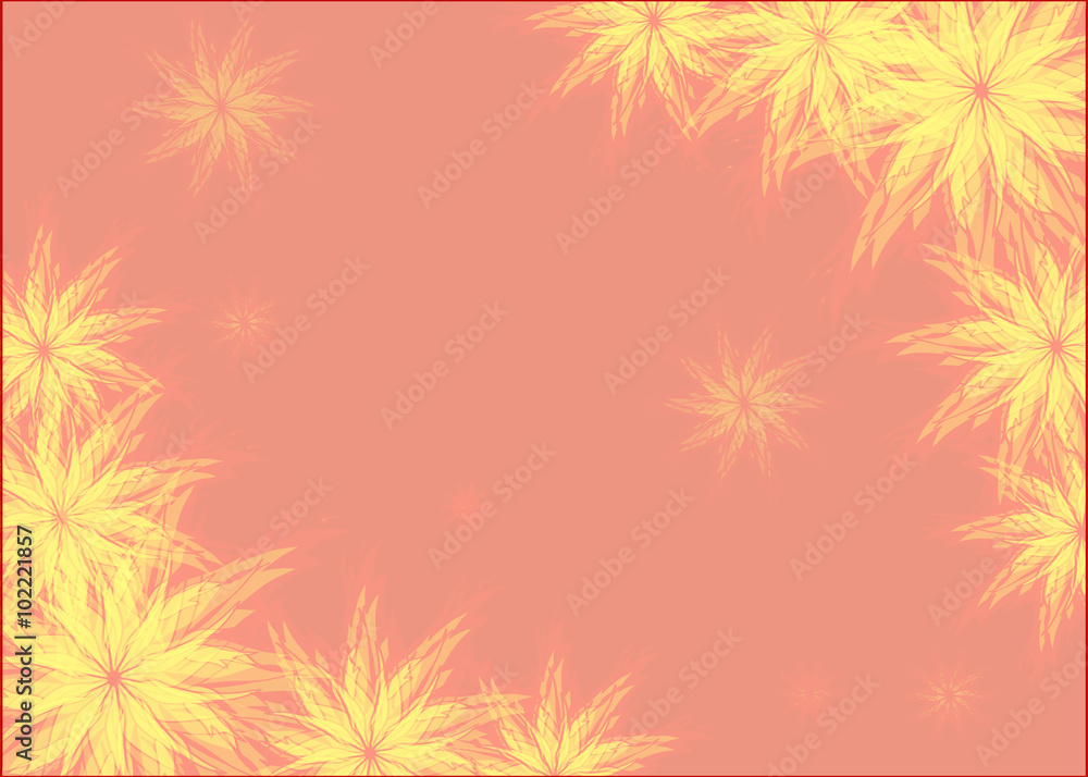 Fototapeta premium Abstract drawing with floral motif. Frame.