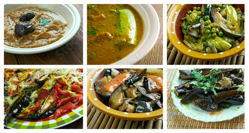 set oriental Indian cuisine