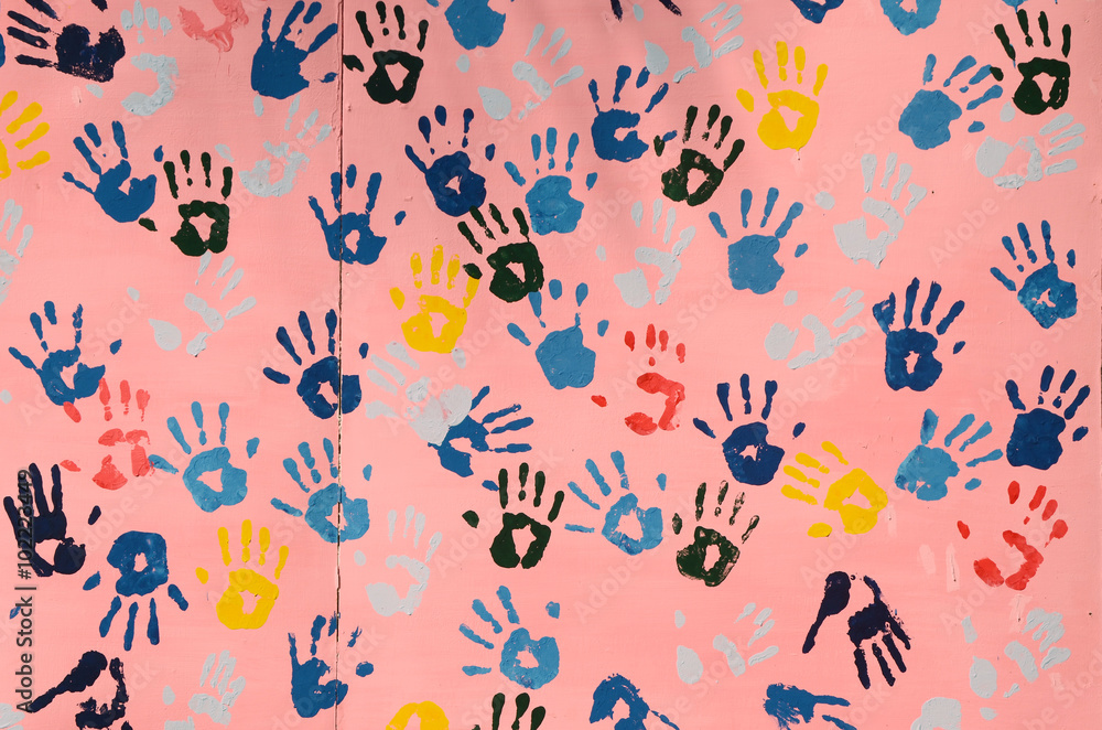 hand trace color on wall hand trace color on wall