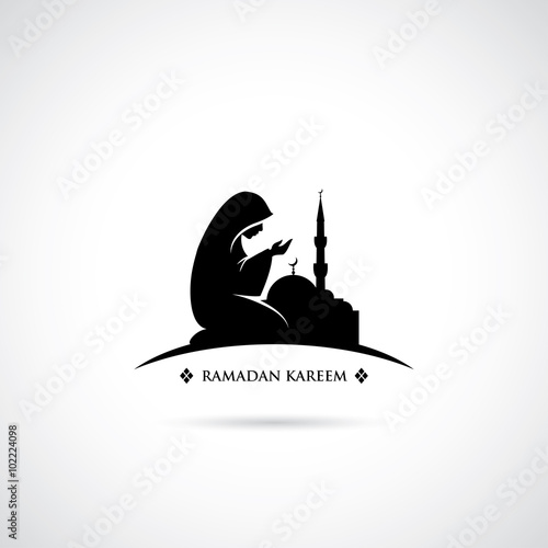 Muslim woman praying symbol