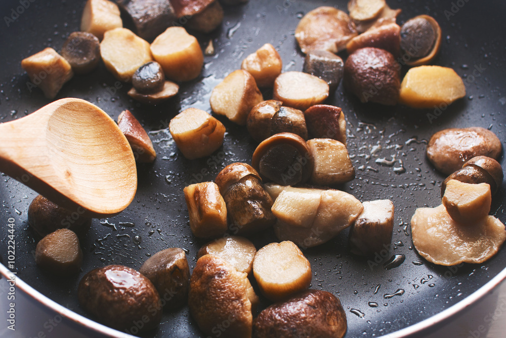 boletus mushrooms fried in a pan
boletus mushrooms fried in a pan