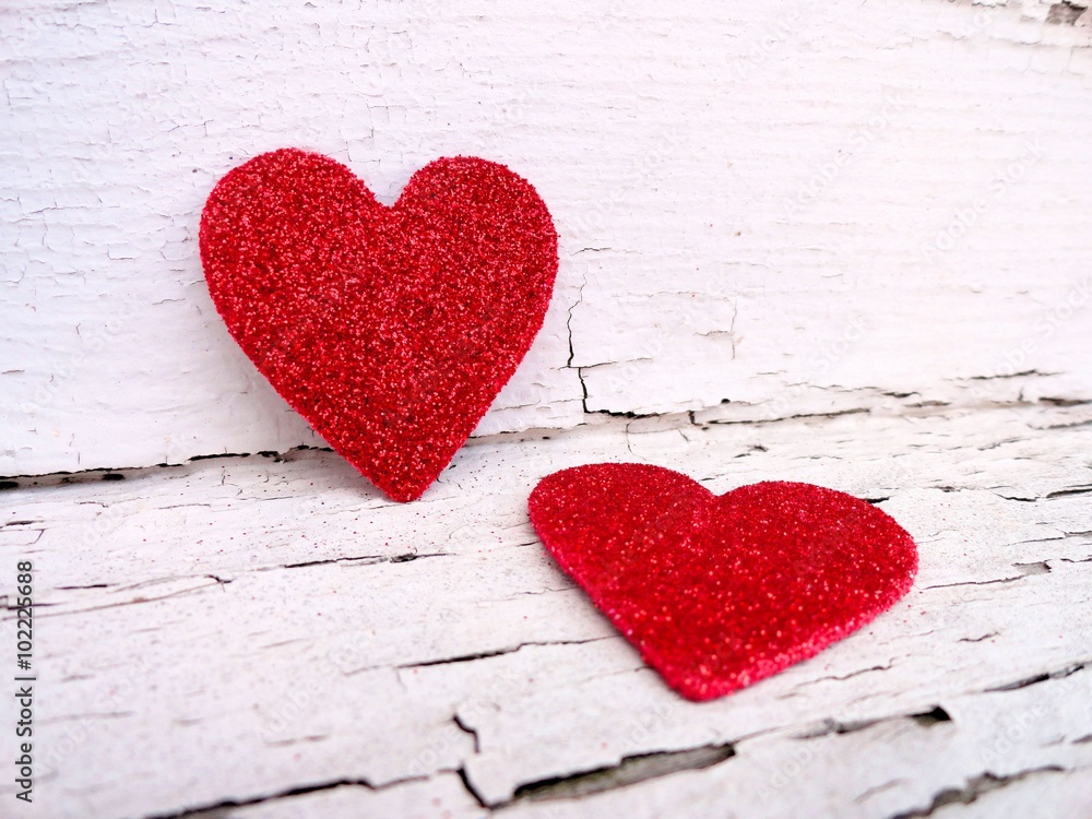 Two Valentine's hearts