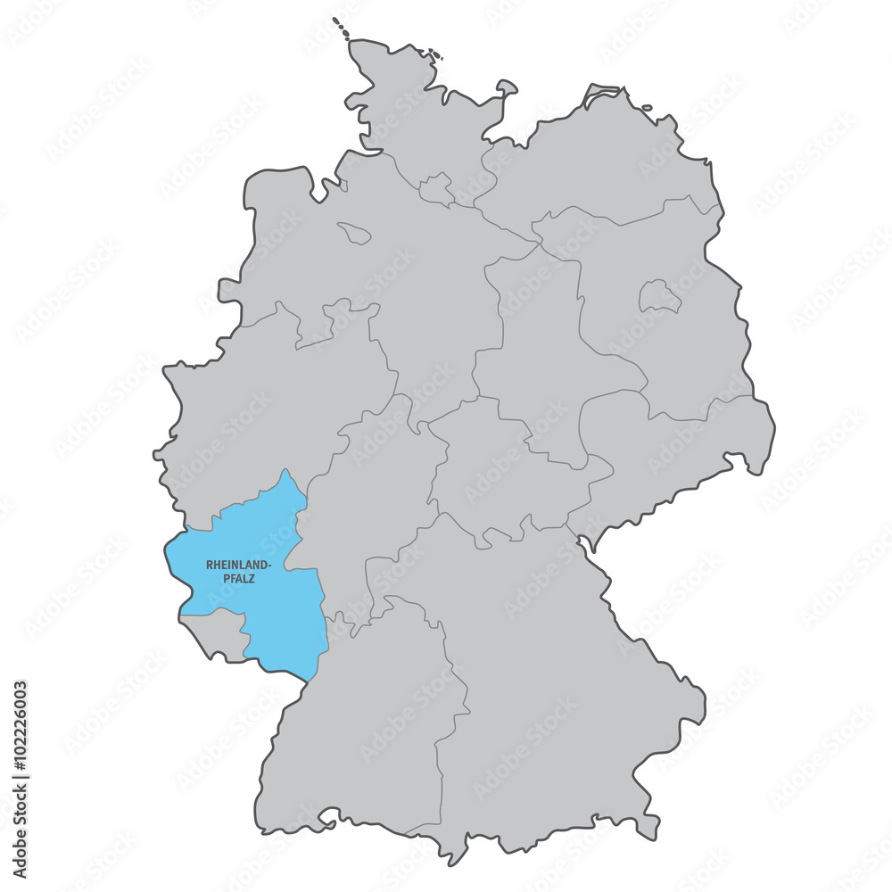 deutschland bundesland rheinland pfalz karte vektor