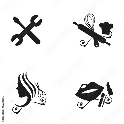 Handwerker, Koch, Frisör, Kosmetikerin Icons