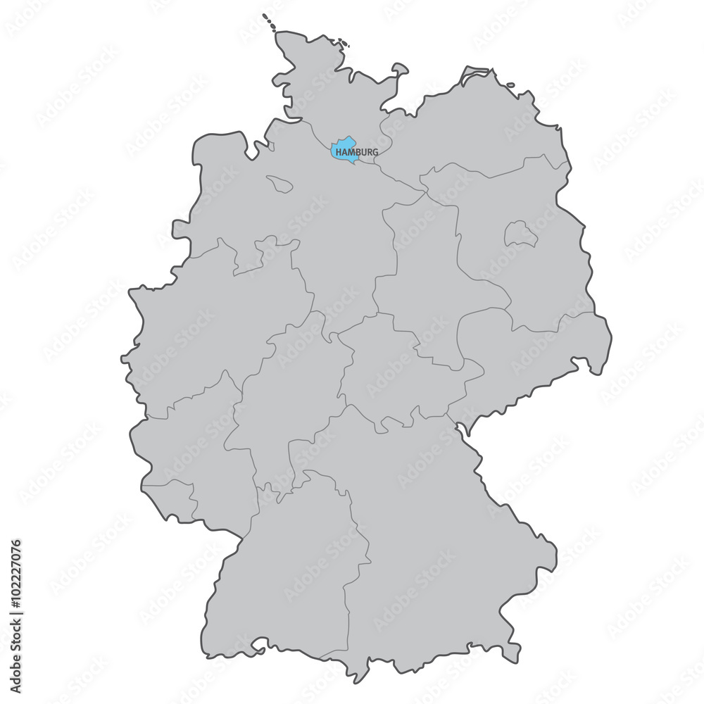 deutschland bundesland hamburg karte vektor