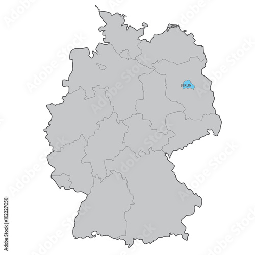 deutschland bundesland berlin karte vektor