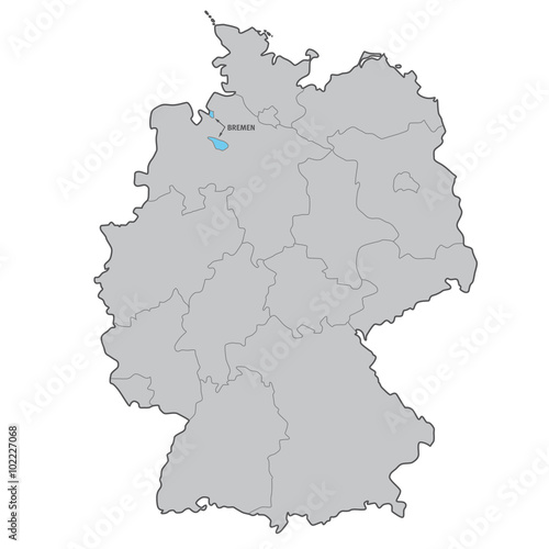 deutschland bundesland bremen karte vektor