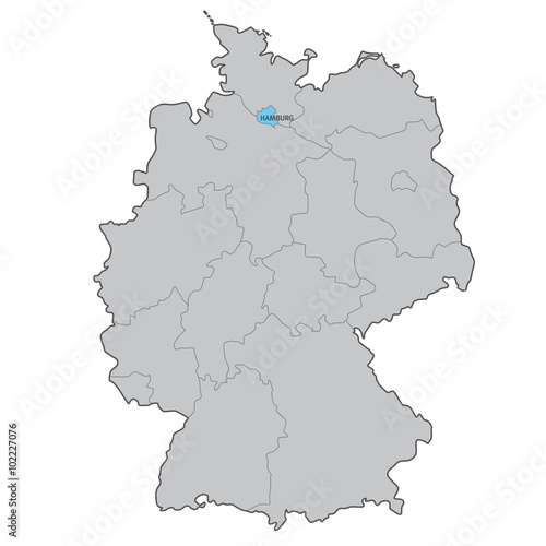 deutschland bundesland hamburg karte vektor