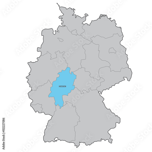 deutschland bundesland hessen karte vektor