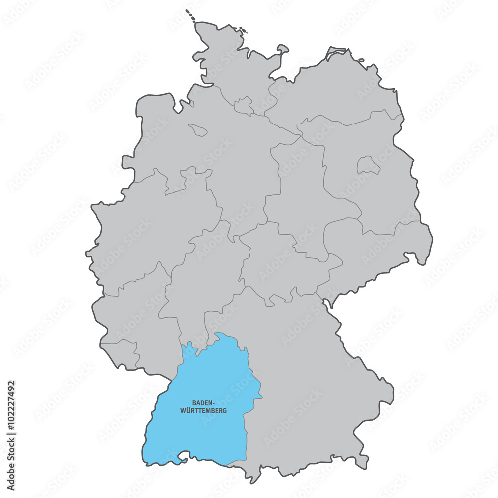 deutschland bundesland bawü karte vektor