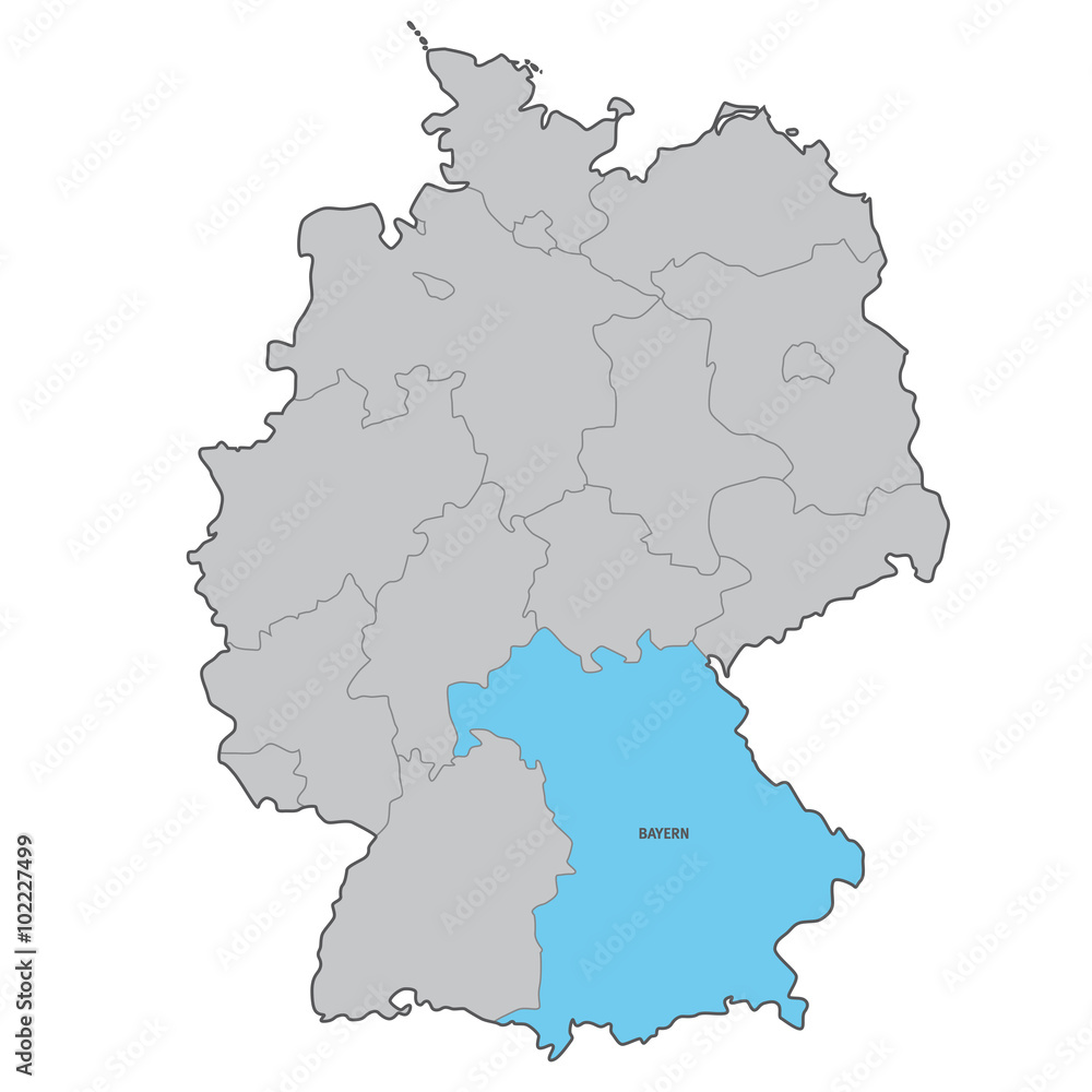 deutschland bundesland bayern karte vektor