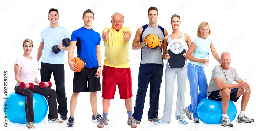 Obraz premium Group of healthy fitness people.