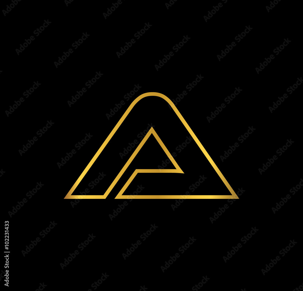 A letter gold line neon A letter gold line neon