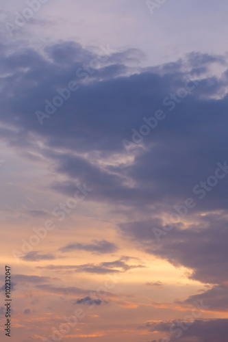 twilight sunset sky with colorful cloud background