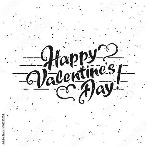 Happy Valentine s Day hand drawn lettering