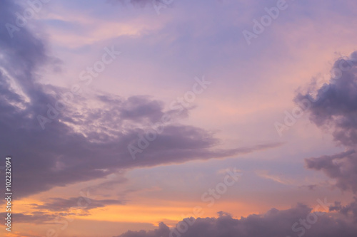 twilight sunset sky with colorful cloud background © sutichak