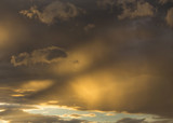 golden sunset sky and glowing cloud, twilight sky before rain