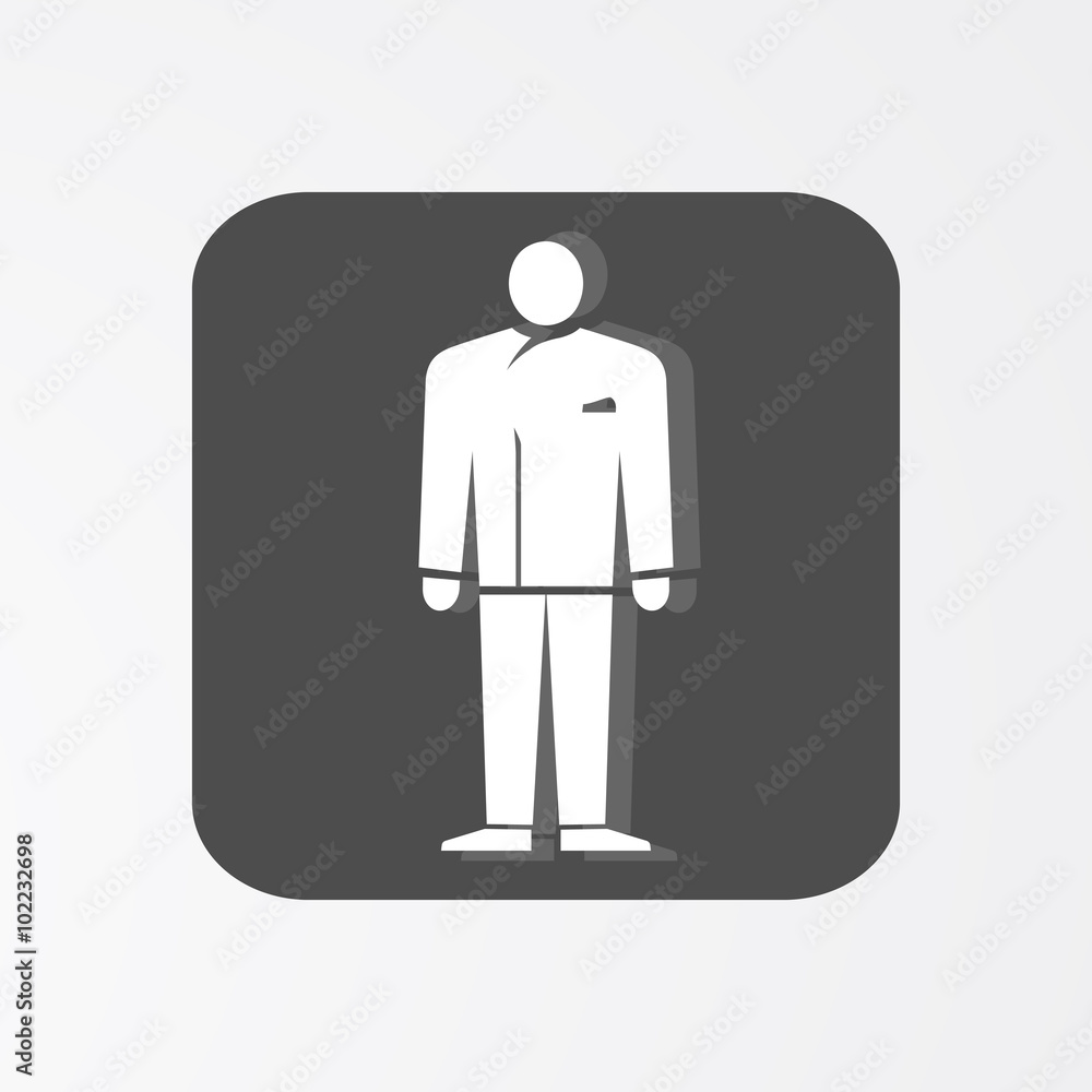 Businessman web icon. Lead simbol. White silhouette on dark grey background. Vector illustration Businessman web icon. Lead simbol. White silhouette on dark grey background. Vector illustration