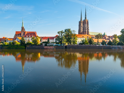 Panorama of Cathedral Island in Wroclaw