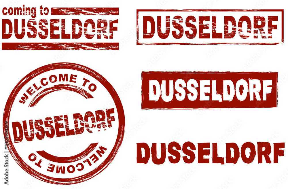 Ink stamp set city Dusseldorf Ink stamp set city Dusseldorf