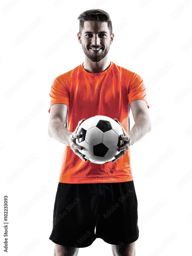 Soccer player Man Isolated silhouette